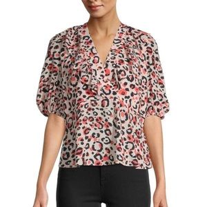 Ted Baker Coralo animal print top in pale pink